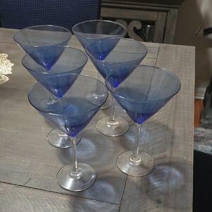 Blue Martini Glass Set